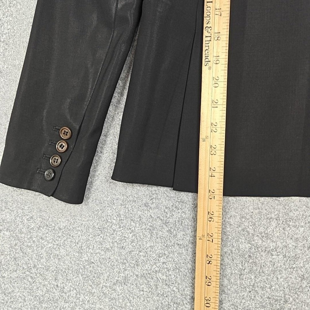 Theory Blazer Womens 2 Black Wool One Button Lined Tailored Jacket Workwear - Picture 9 of 11
